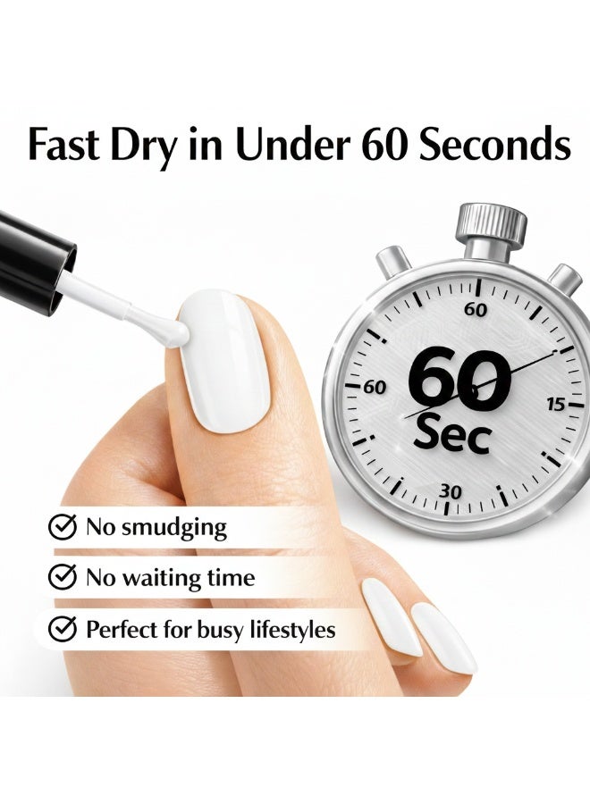 Brunson Classic Nail Polish 18ml Fast Dry Nail Lacquer Nail Harderner Normal Polish Glossy Gel Effect Quick Air Dry Long-Lasting Natural Nail Enamel Salon Quality Manicure Pedicure Regular Polish - Image 5